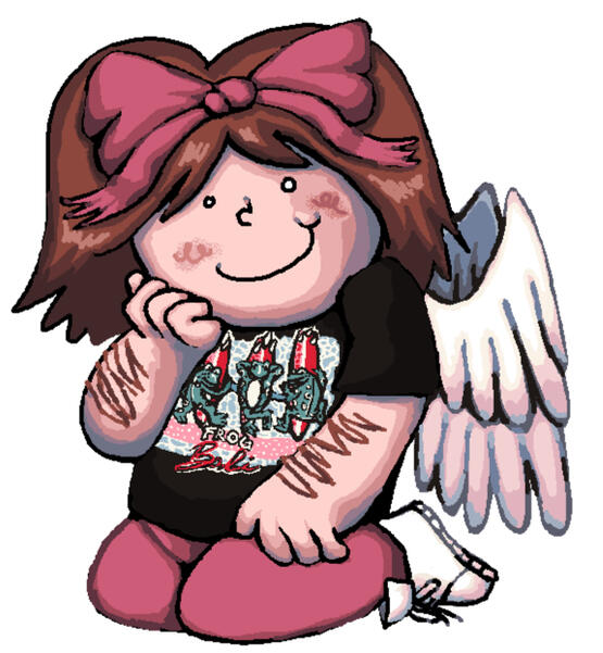 a drawing of me sitting cutely
