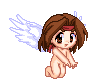 gif of Samson from the binding of isaac as a little angel facing right