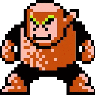 gif of wood man moving his eyebrows up and down quickly